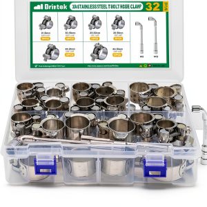 Brintek T-Bolt Hose Clamp Kit Stainless Steel Industrial-0
