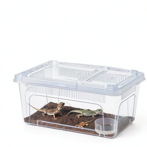 Irenare Plastic Reptile Terrarium Clear Ventilated Pet Cage-2