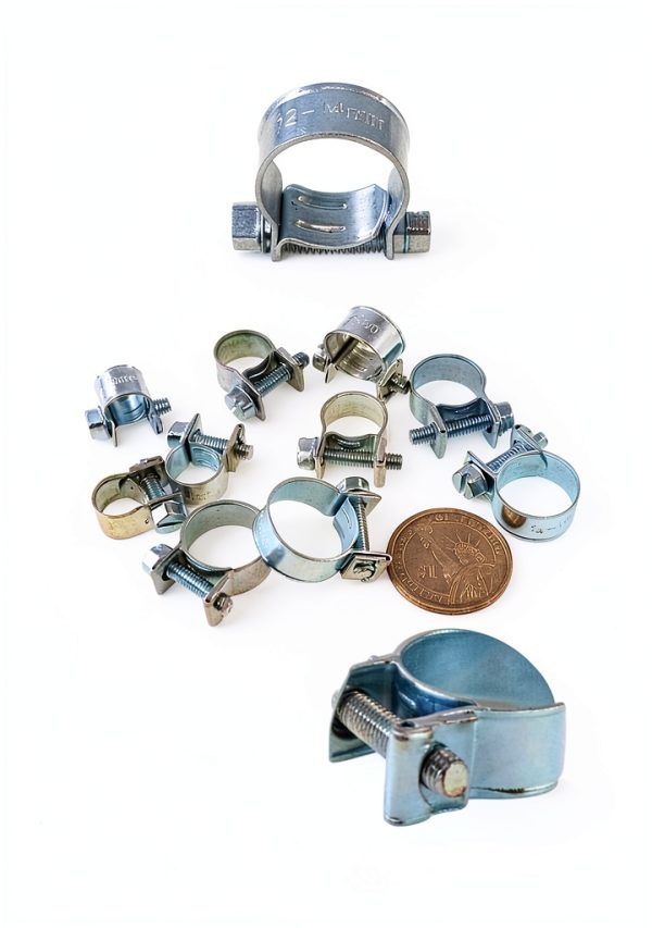 Glarks Mini Fuel Injection Hose Clamps Carbon Steel Zinc-3