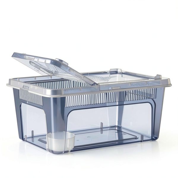 Irenare Plastic Reptile Terrarium Clear Ventilated Pet Cage-1