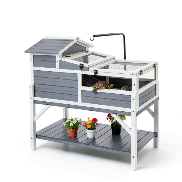 GEGURI Tortoise House Solid Wood 3 Room Reptile Terrarium-7