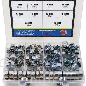 Glarks Mini Fuel Injection Hose Clamps Carbon Steel Zinc-0