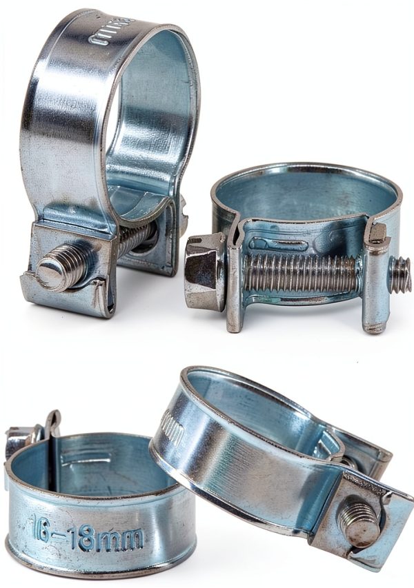 Glarks Mini Fuel Injection Hose Clamps Carbon Steel Zinc-4