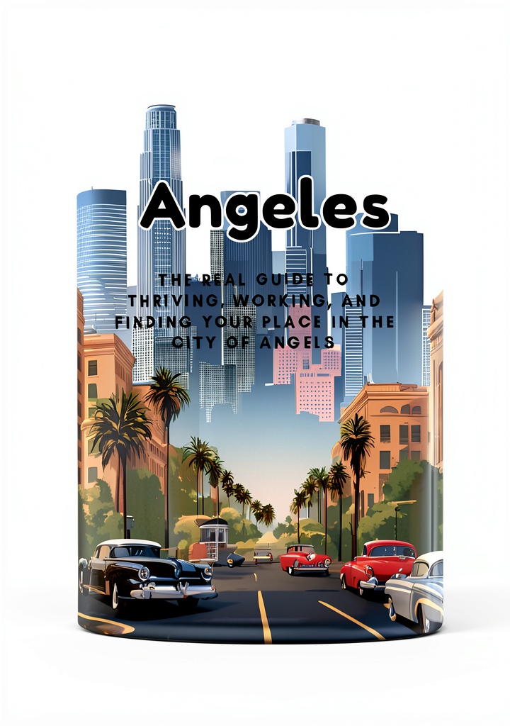 Teen reading Los Angeles travel guide on a tablet